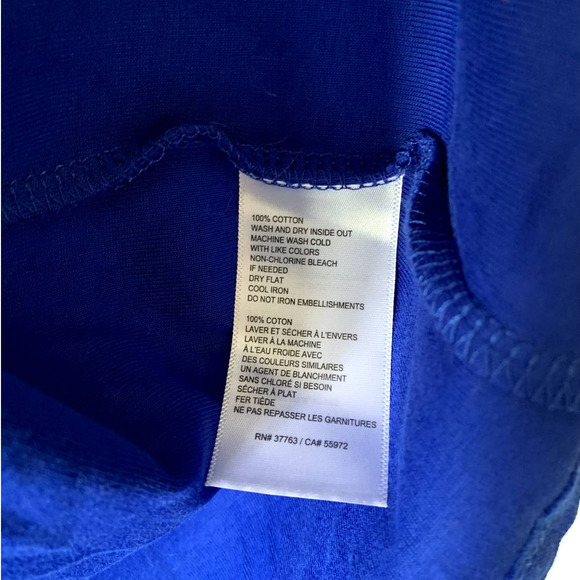 Rafaella Blue Cardigan Beaded Stone Detail Petite Small Cobalt Open Front - Picture 6 of 6